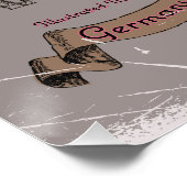 ドイツのヴィンテージ図解入りの、写真付きの地図 ポスター (コーナー)