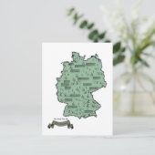 ドイツのヴィンテージ図解入りの、写真付きの地図 案内ポストカード (スタンド正面)