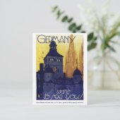 ドイツのヴィンテージ旅行のポスター復元 ポストカード (スタンド正面)