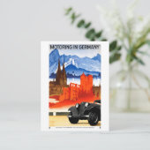 ドイツのヴィンテージ旅行のポスター復元 ポストカード (スタンド正面)