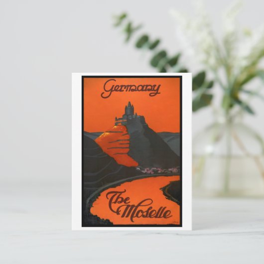 ドイツのヴィンテージ旅行のポスター復元 ポストカード (スタンド正面)