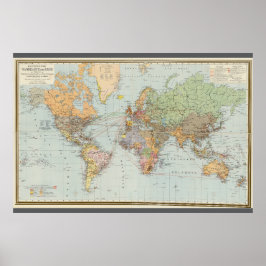 ドイツの世界地図（1899年） ポスター