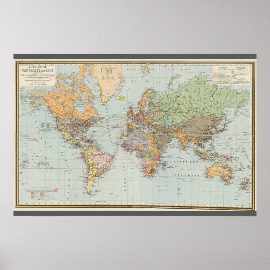 ドイツの世界地図（1899年） ポスター (正面)