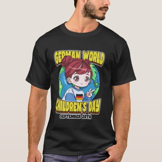 ドイツの世界子供の日9月20日セル Tシャツ (正面)