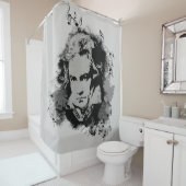 ドイツの作曲家ベートーベンクラシカル音楽 シャワーカーテン (インサイチュ)