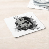 ドイツの作曲家、音楽のピアニストクラシカル。 スクエアペーパーコースター (アングル)