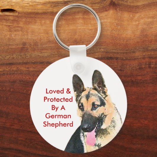 ドイツの保護羊飼いに愛され キーホルダー (正面)