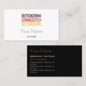 ドイツの個人教師の名刺 名刺 (正面/裏面)