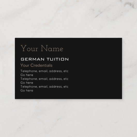 ドイツの個人教師の名刺 名刺 (裏面)