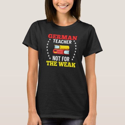 ドイツの先生 ドイツの国旗 言語の授業 生徒 Tシャツ (正面)