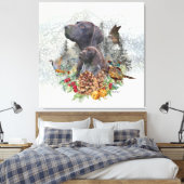 ドイツの冬の短いポインタ キャンバスプリント (インサイチュ (寝室))