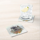 ドイツの冬の短いポインタ スクエアペーパーコースター (インサイチュ)