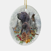 ドイツの冬の短いポインタ セラミックオーナメント (右)