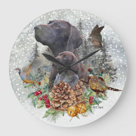 ドイツの冬の短いポインタ ラージ壁時計