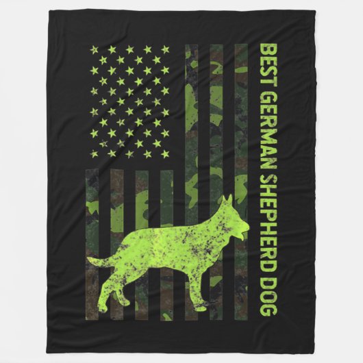 ドイツの動揺して羊飼い米国国旗 フリースブランケット (正面)