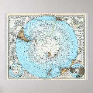 ドイツの北極の地図（1891年） ポスター