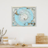 ドイツの北極の地図(1891年) ポスター (キッチン)