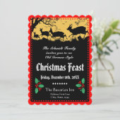 ドイツの古いスタイルクリスマスパーティーまたは宴会 招待状 (スタンド正面)