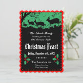 ドイツの古いスタイルクリスマスパーティーまたは宴会 招待状 (スタンド正面)