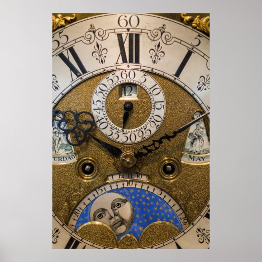 ドイツの古い時計の近く ポスター (正面)