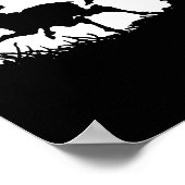 ドイツの古い版木、銅版、版画で森の鹿から逃げる ポスター (角)