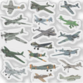 ドイツの各種第2次世界大戦飛行機 シール (正面)