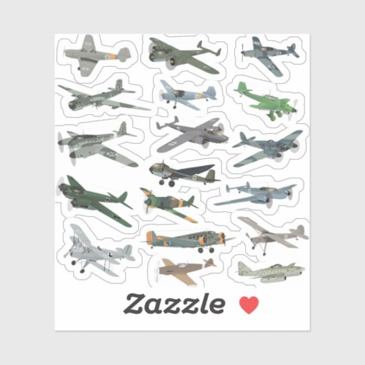 ドイツの各種第2次世界大戦飛行機 シール (シート)