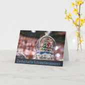 ドイツの吹雪の世界メリークリスマスグリーティング カード (黄色い花)