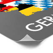 ドイツの国の地域の国旗の地図プロヴァンス記号 ポスター (角)