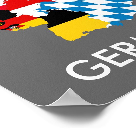 ドイツの国の地域の国旗の地図プロヴァンス記号 ポスター (角)