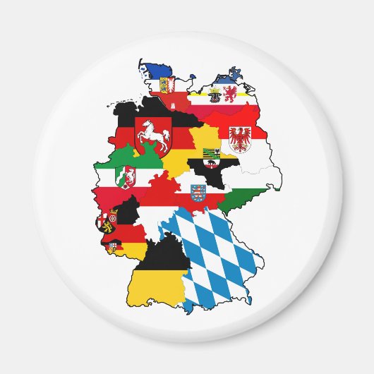 ドイツの国政国旗のマップ地域 マグネット (正面)