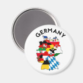 ドイツの国政国旗のマップ地域 マグネット (正面/裏面)