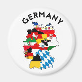 ドイツの国政国旗のマップ地域 マグネット (正面)