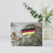 ドイツの国旗が地図に表示 ポストカード (スタンド正面)
