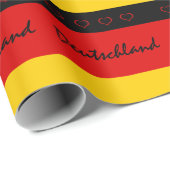 ドイツの国旗で、赤いハートのドイツ·ファン ラッピングペーパー (ロールコーナー)