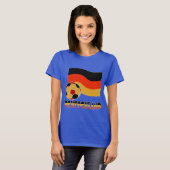ドイツの国旗とサッカーボール グレー縁 Tシャツ (正面フル)