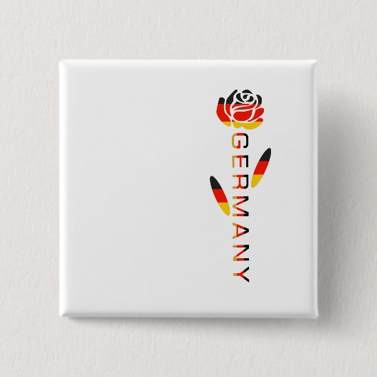 ドイツの国旗のバラ 缶バッジ (正面)