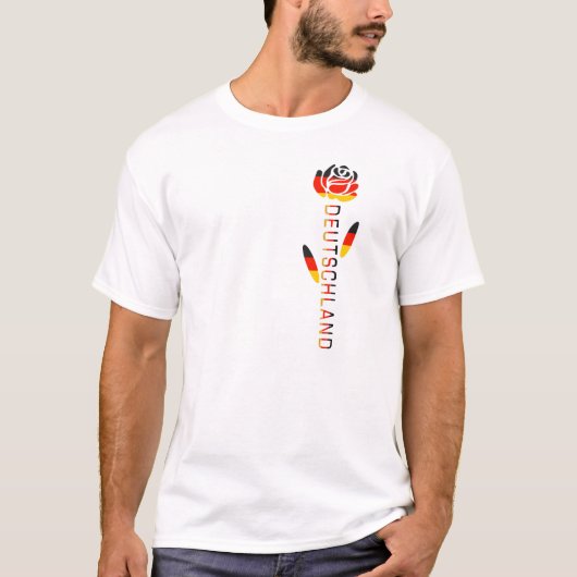 ドイツの国旗のバラ Tシャツ (正面)