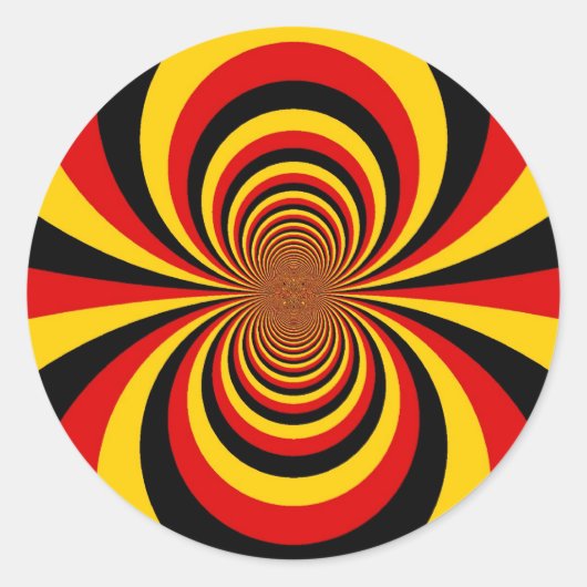 ドイツの国旗の色のアートプリントが大好きです ラウンドシール (正面)