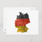 ドイツの国旗の色の地図 ポストカード (正面/裏面)