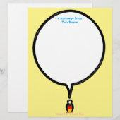 ドイツの国旗を着たペンギンのおしゃれな便箋 (正面/裏面)