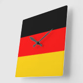 ドイツの国旗 スクエア壁時計 (傾斜)
