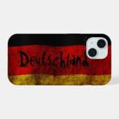 ドイツの国旗（ヴィンテージ） iPhone 15ケース (裏面横)