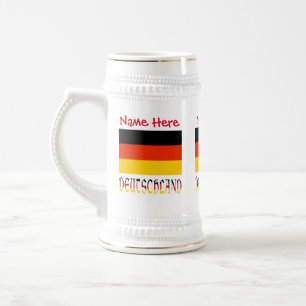 ドイツの国旗 赤 カスタマイズ ビールジョッキ