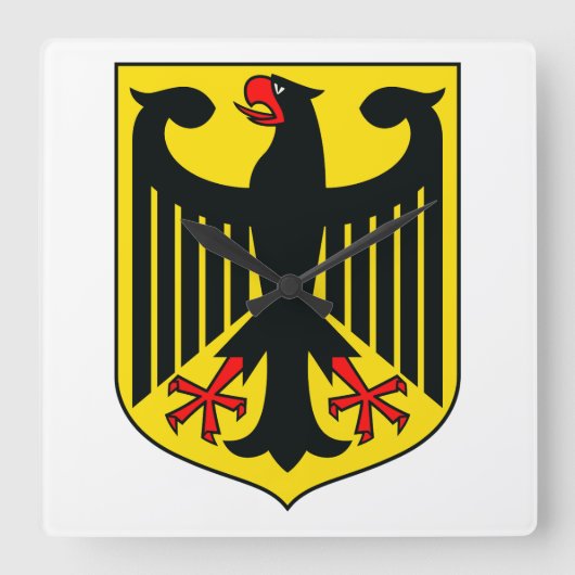 ドイツの国章 スクエア壁時計 (正面)