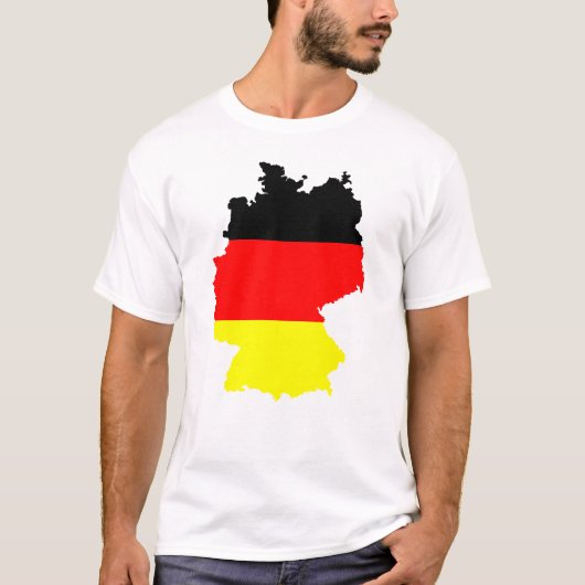 ドイツの地図と国旗 Tシャツ (正面)
