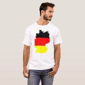 ドイツの地図と国旗 Tシャツ (正面フル)