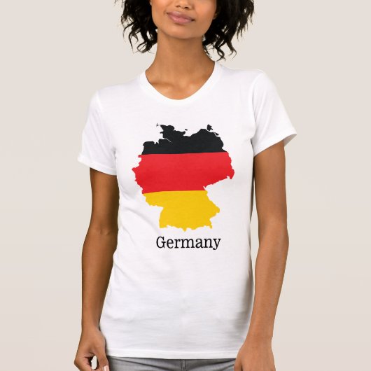 ドイツの地図に旗をあしらったお土産デザイン Tシャツ (正面)