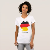 ドイツの地図に旗をあしらったお土産デザイン Tシャツ (正面フル)