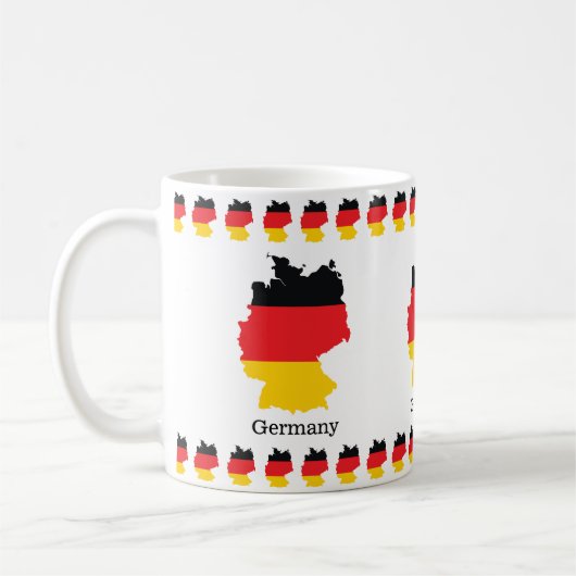 ドイツの地図に旗をデザインしたお土産 コーヒーマグカップ (左)
